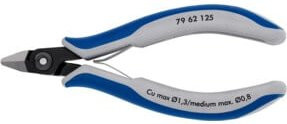 Knipex Präzisions-Elektronik-Seitenschneider mit Mehrkomponenten-Hüllen brüniert blau 125 mm - Bild 1