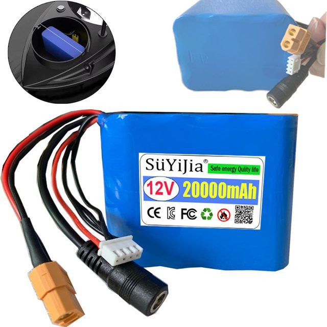 SUYIJIA 12 V 20000 mAh Lithium-Ionen-Akku 3S4P mit BMS für Angelköderboot V030 GPS in Blau - Bild 1