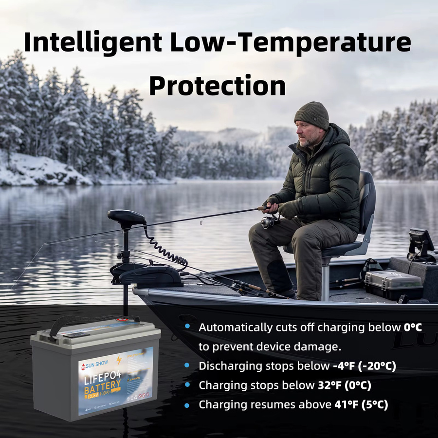 SANDISOLAR 12,8 V 100 Ah LiFePO4 Lithium-Akku mit Bluetooth und BMS, IP65 Deep-Cycle-Akku für Wohnmobile, Wohnwagen und Boote - Bild 4