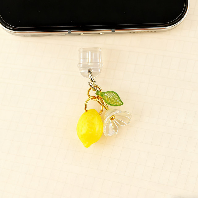 Simulierter Zitronenblüten-Staubstopper für dein Mobiltelefon in Gelb, Weiß und Grün - Bild 1