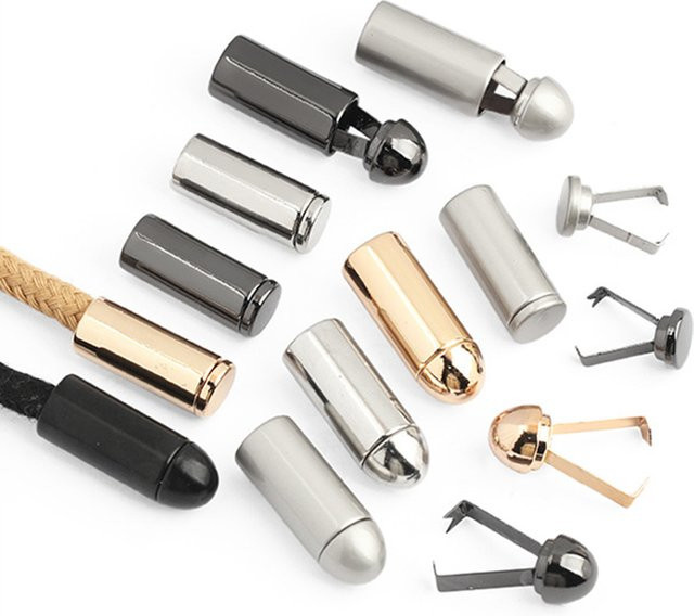 Meetee Karabinerhaken Stopper aus Metall in Silber für Kordelverschlüsse und Schnürsenkel - Bild 1