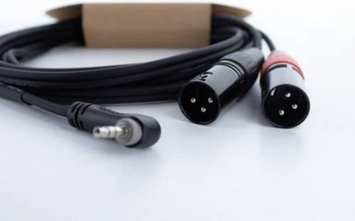 Cordial EY 3 WRMM XLR Y-Adapter Schwarz mit 1x 3,5mm Klinkenstecker auf 2x XLR-Stecker 3-polig, Länge: 3 m - Bild 1