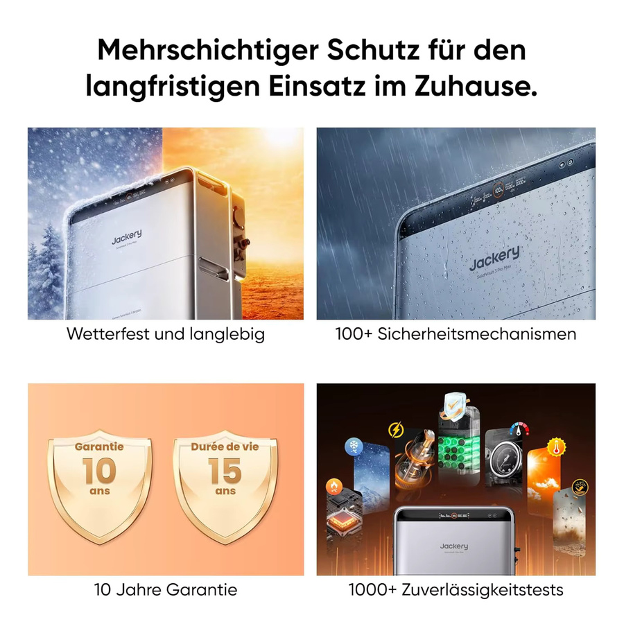 Jackery SolarVault 3 Pro Balkonkraftwerk mit Speicher, 4x 450W Glas-Glas Solarmodule, 4 MPPT, 1200W Ausgang, 4000W PV-Eingang, erweiterbarer Speicher 2,52–15,12kWh, Plug & Play - Bild 5