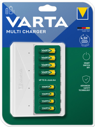 Varta Multi Charger Akkuladegerät für AA und AAA Batterien mit USB Type C, weiß, B: 180 mm, T: 43 mm, H: 240 mm - Bild 2