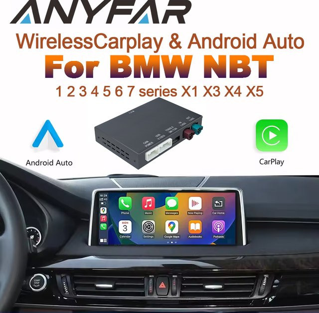 ANYFAR Drahtloses CarPlay und Android Auto Modul für BMW NBT CIC Serie in Schwarz - Bild 1
