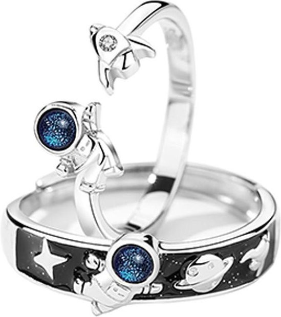 Ring 2er-Set 925 Silber, Zirkonia, Kristall, Unisex - Bild 1