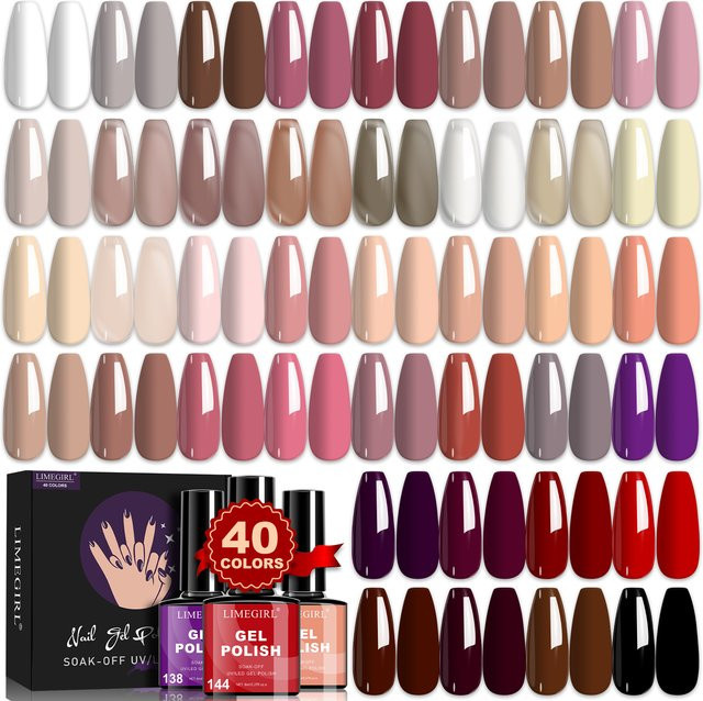 LIMEGIRL Nagellack-Gel-Set, 40 Farben, Glänzend - Bild 1