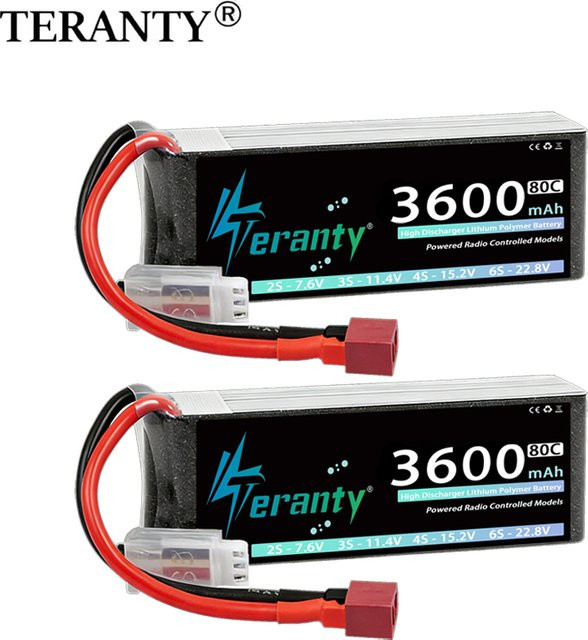 2er-Set TERANTY Li-Ion Lipo-Akku mit XT60 Stecker, 3600mAh, Schwarz - Bild 1