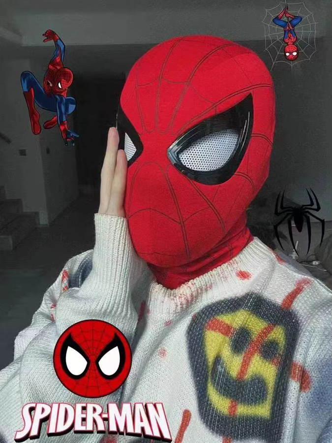 Hot Toys Marvel Spider-Man Maske, Halloween, Schwarz, Rot - Bild 5