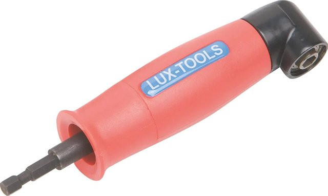 LUX-TOOLS Winkelschraubervorsatz mit Bit-Halter in Rot - Bild 1