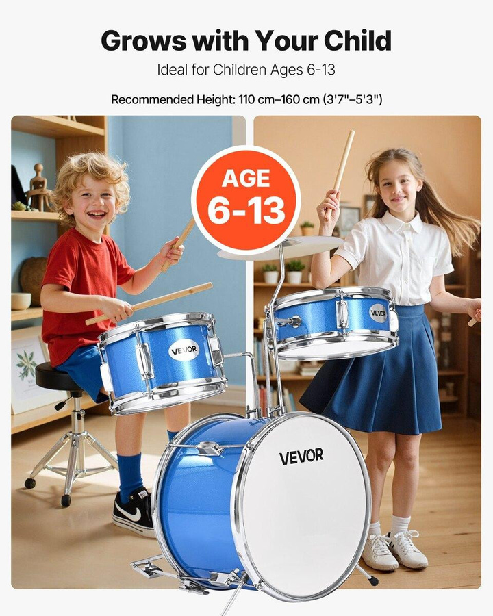 MB Junior Musik Schlagzeug 3-teiliges Set blau - Bild 3