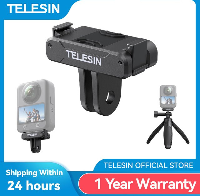 TELESIN Magnetischer Zwei-Klauen-Adapter in Schwarz für DJI OSMO 360 aus Aluminiumlegierung mit schneller Freigabe - Bild 1