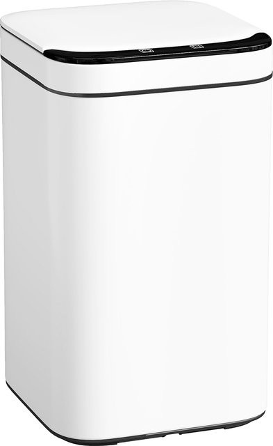HOMCOM Sensor-Mülleimer 13 l aus verzinktem Stahl und PP mit Fach für Duftspender, Weiß und Schwarz, B/T/H: 24 x 24 x 41 cm - Bild 1
