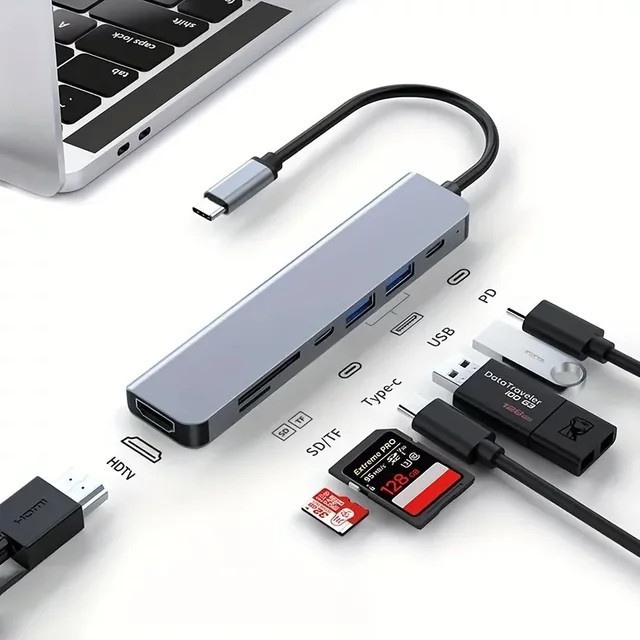 Ninth World 7-in-1 USB-C-Hub Multi-Geräte-Dock mit PD-Aufladung für Laptops und MacBooks - Bild 1