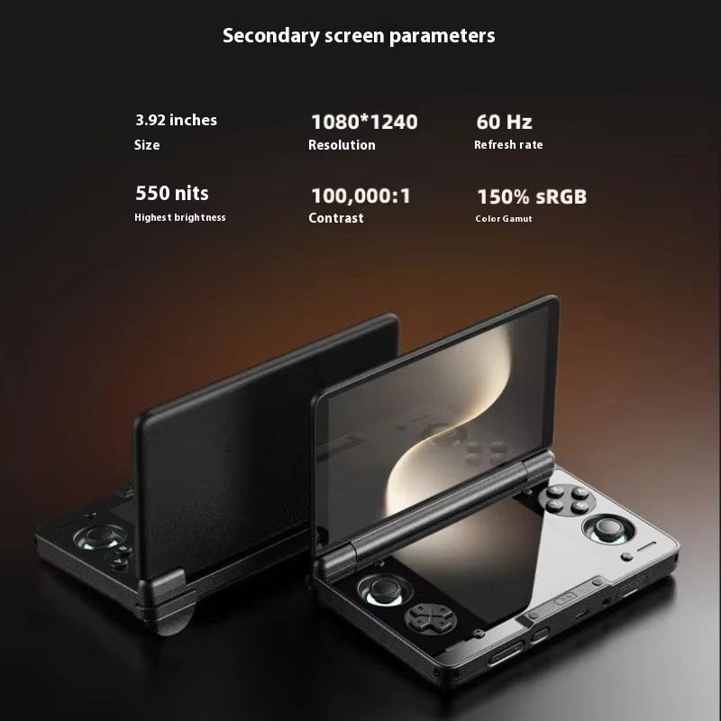 AYN Thor 6 Zoll OLED Dual-Screen Gaming-Handheld mit Qualcomm Snapdragon CPU, Android 13, 6000mAh Akku und Hall-Stick-Spielkonsole in Schwarz - Bild 2