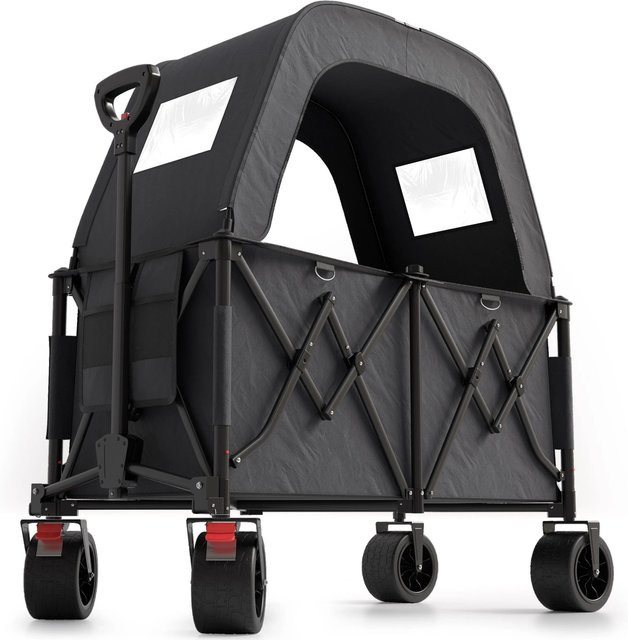 BigDean XXL Bollerwagen faltbar mit Dach, 260l Fassungsvermögen und 150kg Tragkraft, mit extra breiten Reifen für jedes Gelände - Bild 1