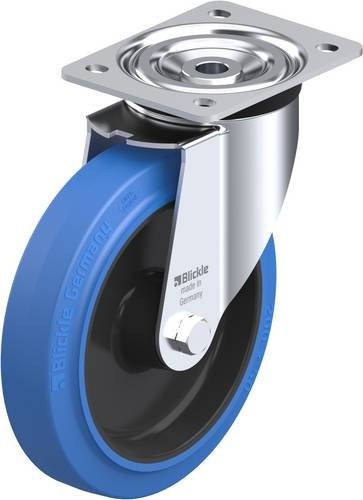 Blickle L-POEV 200XR-SB Lenkrolle in Schwarz und Blau mit 200 mm Rad-Durchmesser und 400 kg Tragfähigkeit - Bild 1