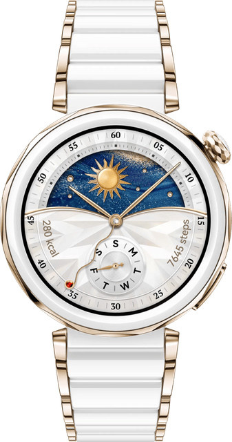 Huawei Smartwatch, Titan, Weiß, 42 mm, Saphirglas, Unisex - Bild 1