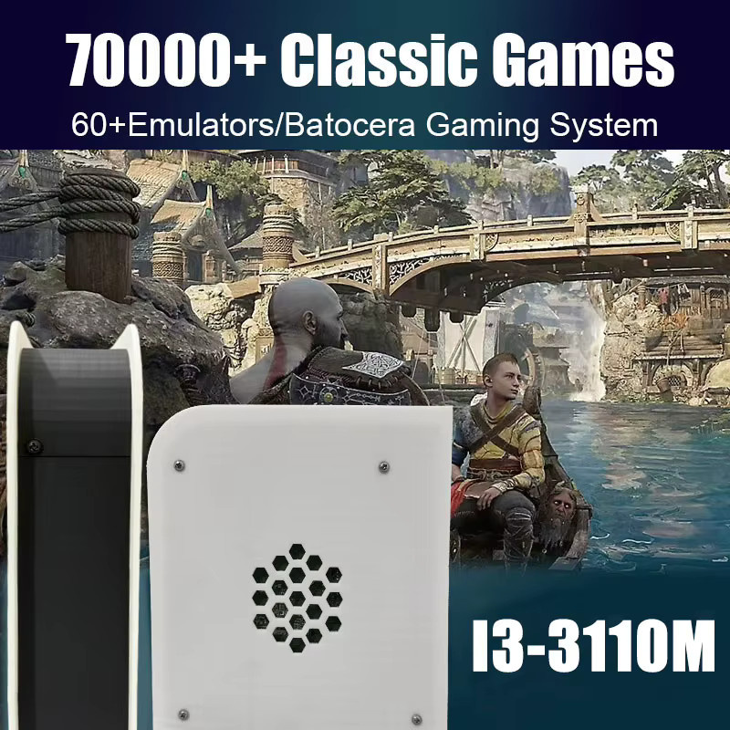 LZAKMR Retro-Spielkonsole M15 mit 8GB RAM und 2TB ROM, Weiß, Batocera System mit über 70.000 Spielen für Wii, PS2, PSP, NGC, N64 und Windows 11, inklusive kabellosem Controller - Bild 2