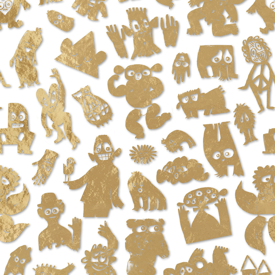 NLXL Wallpaper Love Machine BKS-06 Tapete in Gold mit abstraktem Retro-Design aus Vlies - Bild 1