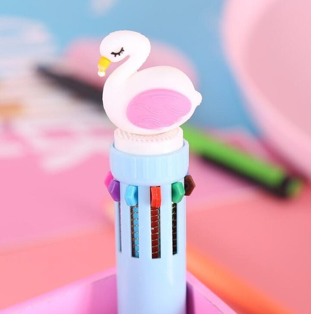 Kawaii Kugelschreiber Blue Flamingo in 10 Farben und 3 Stilen - Bild 1