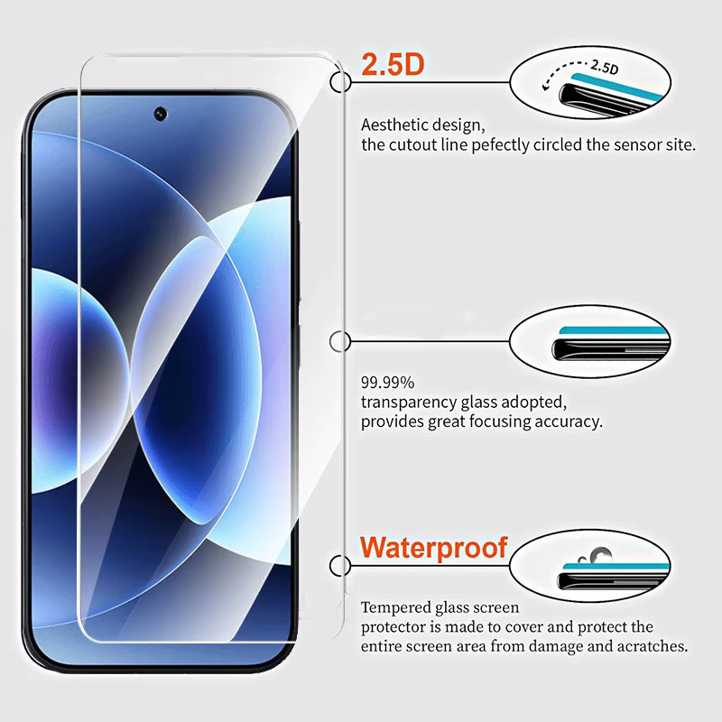 2er-Pack Displayschutzfolien aus gehärtetem Glas für Xiaomi 17 Pro Max 15 14 13 12T 11T Pro, transparent - Bild 3