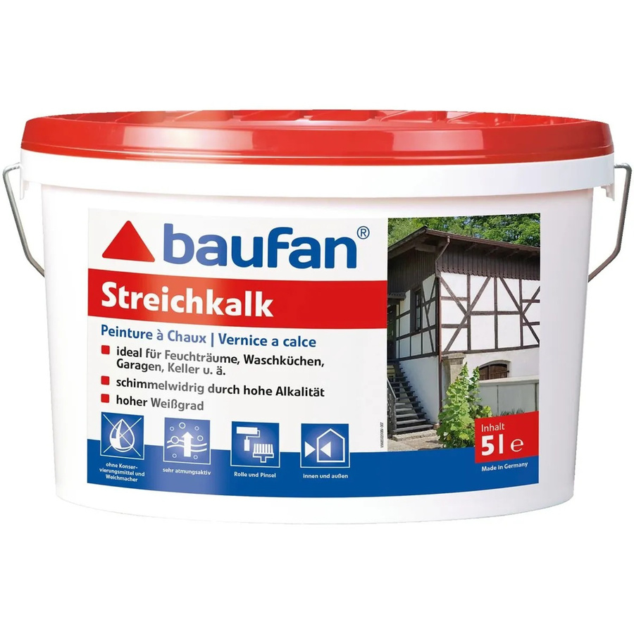 Baufan Streichkalk Lime in Weiß matt 5 kg - Bild 2