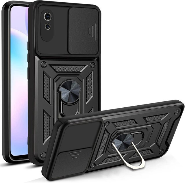 Xiaomi Redmi 9A Schutzhülle mit magnetischem Ring und Kamera-Objektivschutz in Schwarz oder Grün - Bild 1