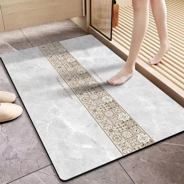 Absorbierende Kieselgurmatte von Yiran Furniture, grau, rutschfest und schnelltrocknend, B/T: 80 x 50 cm - Bild 1