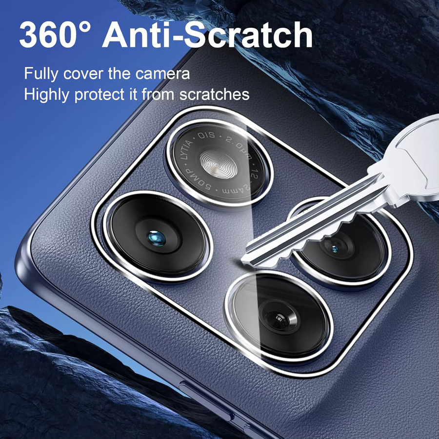 3D 9H Gehärtetes Glas HD Kameralinsen-Schutzfolie für Motorola Moto G77 G67 Power Edge 60 Fusion G86 transparent - Bild 2