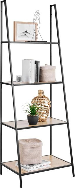 Mömax Regal Joris in Naturfarben und Schwarz, modernes Standregal aus Holz und Metall, B/T/H: 42,0 x 60,0 x 170,0 cm - Bild 1