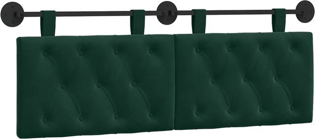vidaXL Wandmontiertes Polsterpaneel aus Samt in Dunkelgrün B/H/T: 150 x 55 x 7 cm - Bild 1
