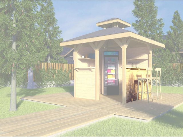 Weka Bausatz Tresenwand 28 mm Natur für Pavillon Gartenoase 651 in Beige - Bild 1
