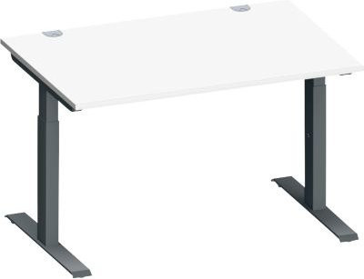 Schäfer Shop Genius Schreibtisch MODENA FLEX in Weiß/Anthrazit, höhenverstellbar, B/T/H: 120 x 80 x 65-85 cm - Bild 1