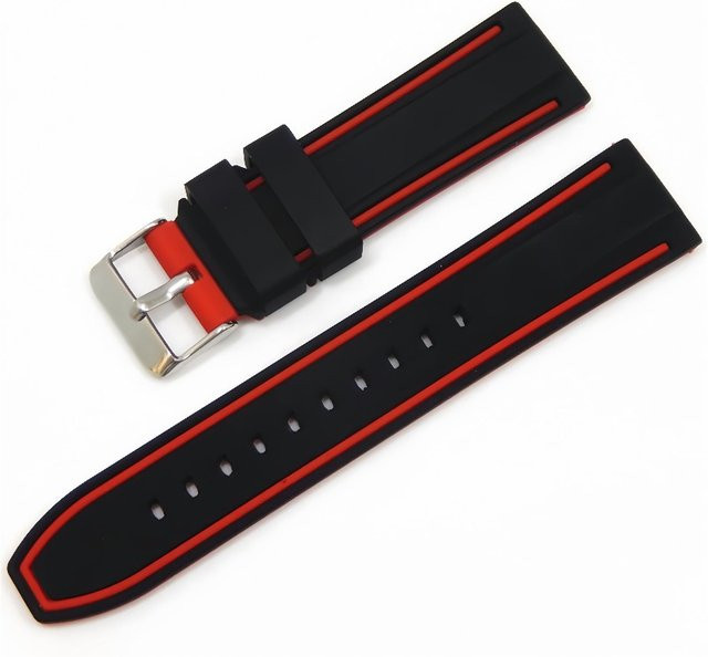 TINUORA Uhrenarmband Silikon, 22 mm, Schwarz, Unisex - Bild 1