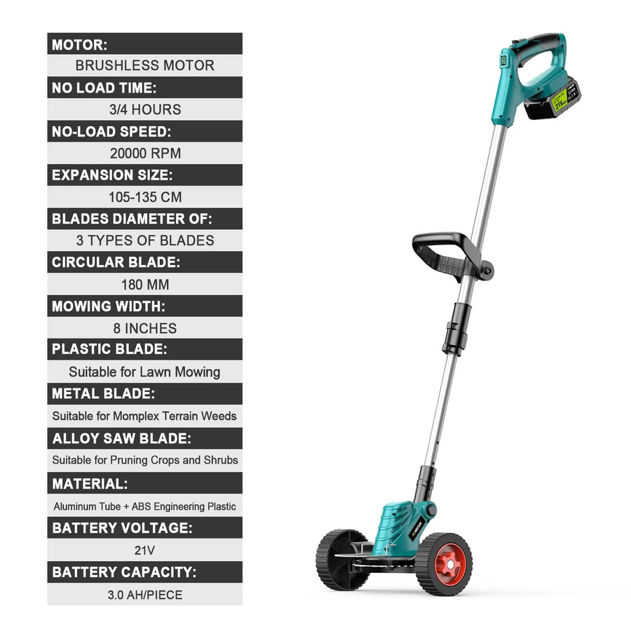 G Profil 8 Zoll bürstloser elektrischer Rasenmäher und Akku-Rasentrimmer für Makita 18V LXT Akku - Bild 2