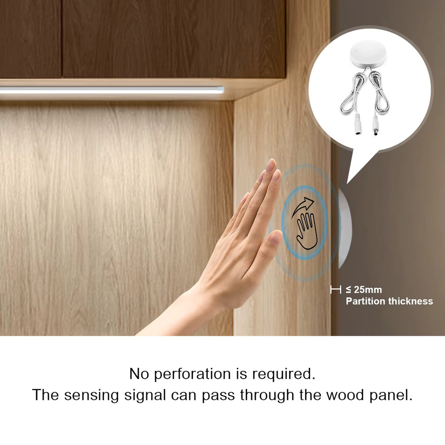 Gyarfas COB LED Neon Streifen mit Bewegungssensor und Touch-Dimmer, Warmweiß, Wasserdichtes Silikon Lichtband für Schrank, Küche und Schlafzimmer, 24V - Bild 3