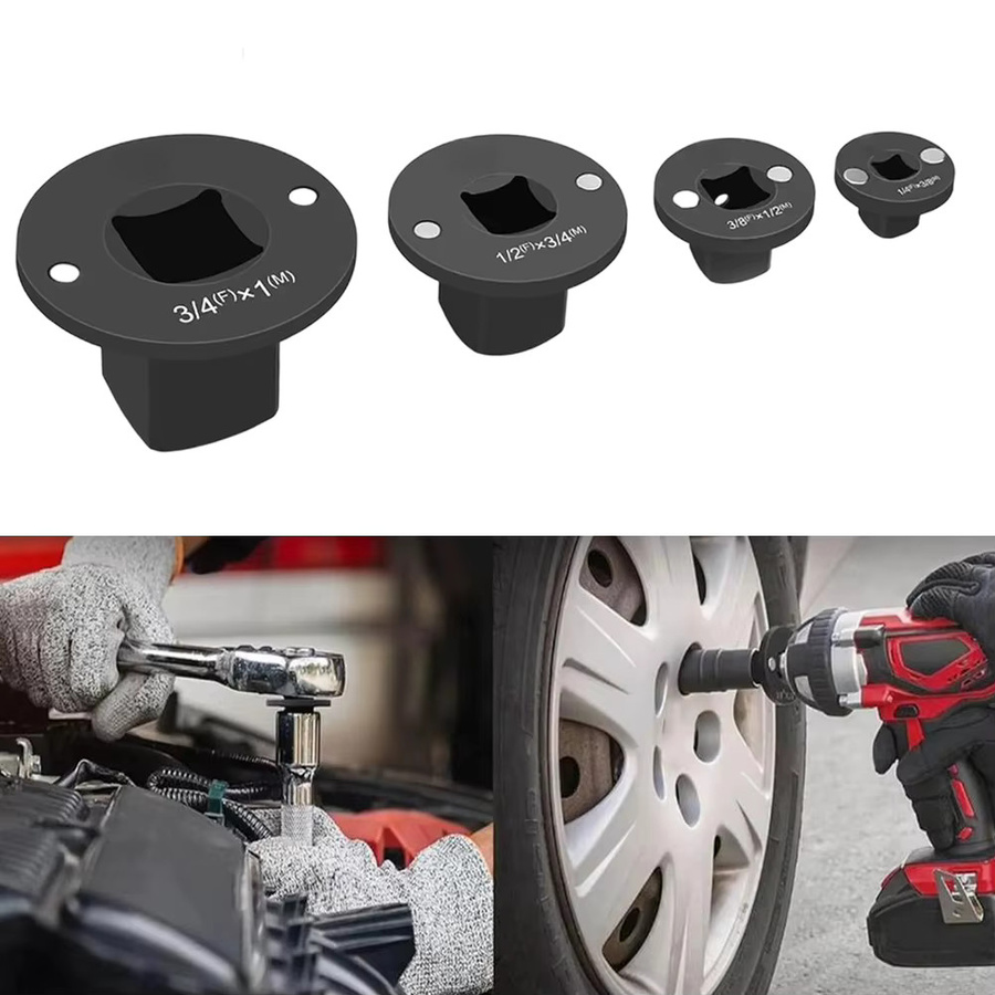 DAZZLEEX Niedrigprofil-Steckschlüsseladapter Set in Schwarz, Ratschenadapter für Elektrowerkzeuge (3/4 auf 1 Zoll, 1/2 auf 3/4, 3/8 auf 1/2 Zoll) - Bild 2