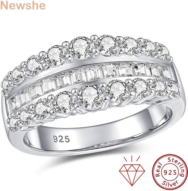 Newshe Verlobungsring, Moissanit, 925 Silber, Damen - Bild 1