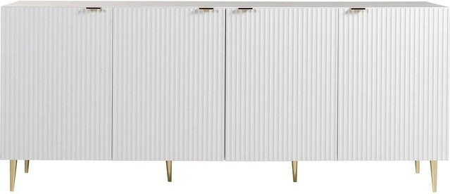 Sideboard Yesinia in Weiß mit goldfarbenen Akzenten, Breite: 190 cm - Bild 1