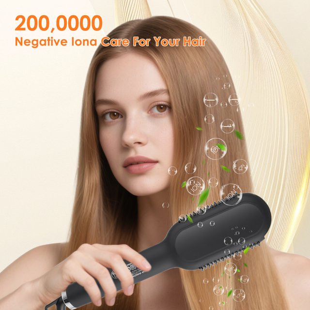 Hatteker Haarglätter-Bürste, Schwarz, Unisex - Bild 1