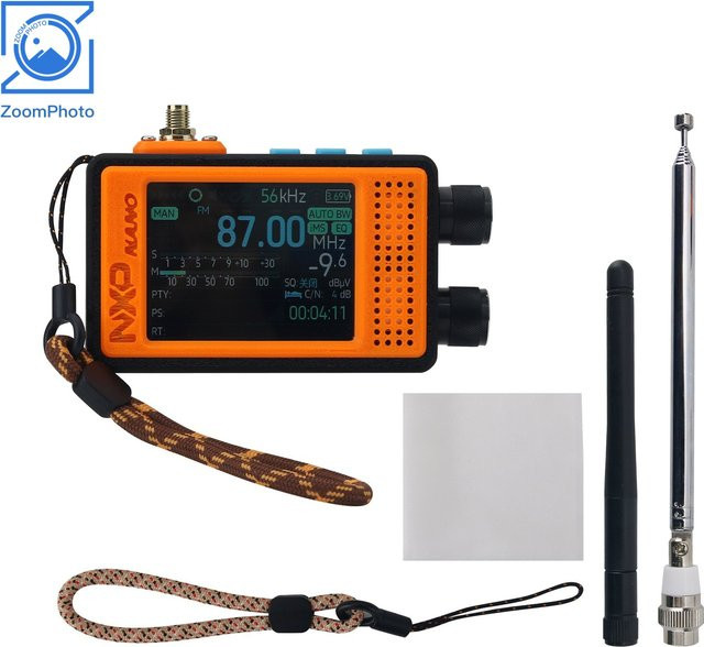 Tragbarer TZT NXP-NANO FM-Radioempfänger in Orange mit TEF6686 Chip, ESP32-Steuerung und 2,4-Zoll-IPS-Touchscreen (65–108 MHz) - Bild 1