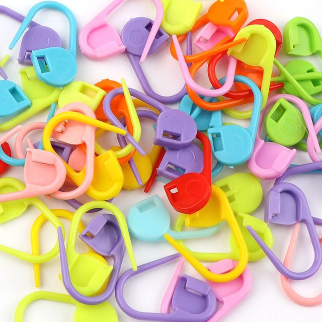 20er Set bunte Kunststoff Sicherheitsnadeln 22mm für DIY Strickprojekte und Babygarne - Bild 1