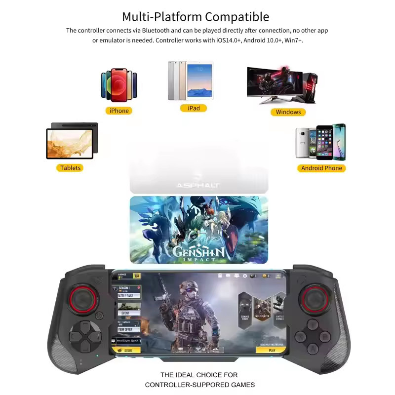 AyeBeau Bluetooth Gamepad Controller für iPhone und Android Smartphones in Schwarz - Bild 3
