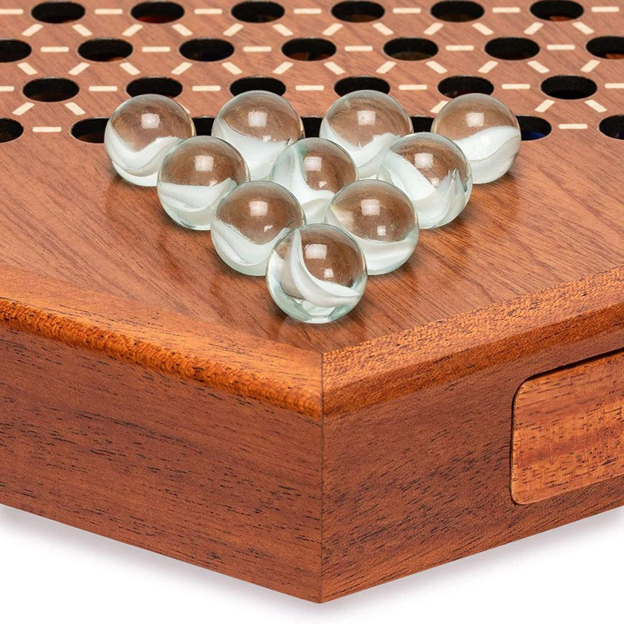 TOMTOP JMS Chinesische Dame Brettspiel Set aus Holz mit Glas Ball - Bild 4