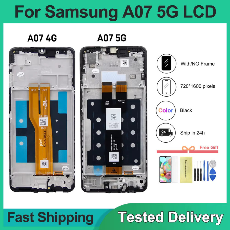 Samsung Ersatz LCD-Display mit Touchscreen-Digitizer-Einheit für A07 4G SM-A075B und A07 5G SM-A076B in Schwarz, 6,7 Zoll - Bild 1