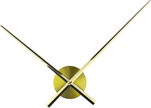Moderne Wanduhr mit lautlosem Mechanismus und langen Zeigern in Gold für dein Zuhause - Bild 1