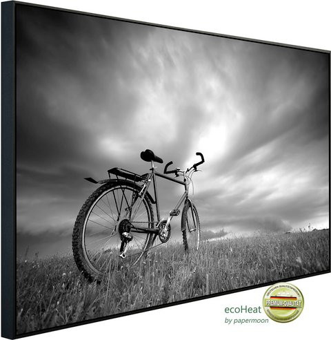 papermoon EcoHeat Infrarotheizung Fahrrad Schwarz Weiss mit App-Steuerung und Überhitzungsschutz - Bild 1