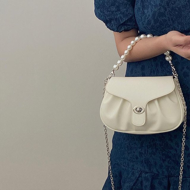 Perlenketten-Tasche, beige, Damen - Bild 1