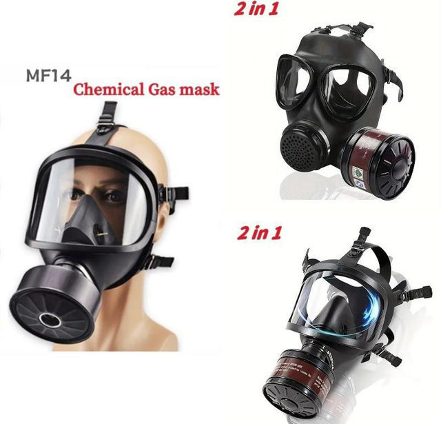 Atemschutzmaske MF14/87 Vollgesichts-Gasmaske mit Aktivkohlefilter in Schwarz zum Schutz vor Dampf, Chemikalien und Nuklearkontaminationen - Bild 1
